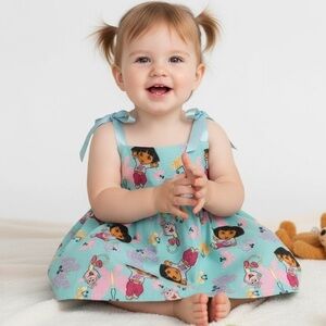 VINTAGE Dora the Explorer “Pillow Case” Dress with Ribbon Straps